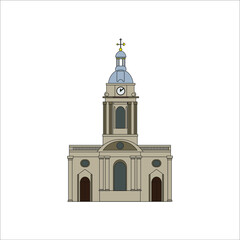 St Philip's Cathedral Birmingham in England. illustration for web and mobile design.