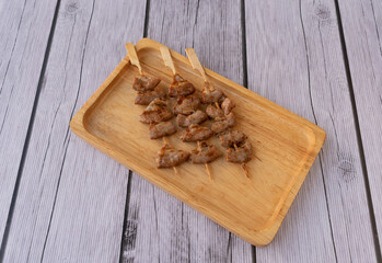 Fototapeta premium Fried Grilled Food with Mala Salsa Sauce 