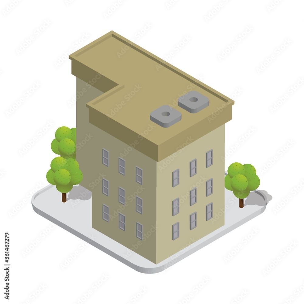 Canvas Prints Isometric building