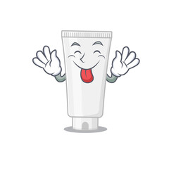 amusing shower gel cartoon picture style with tongue out face