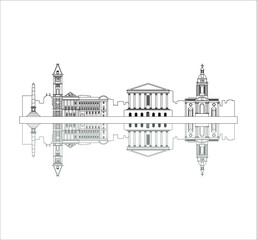 Birmingham city skyline in England. illustration for web and mobile design.