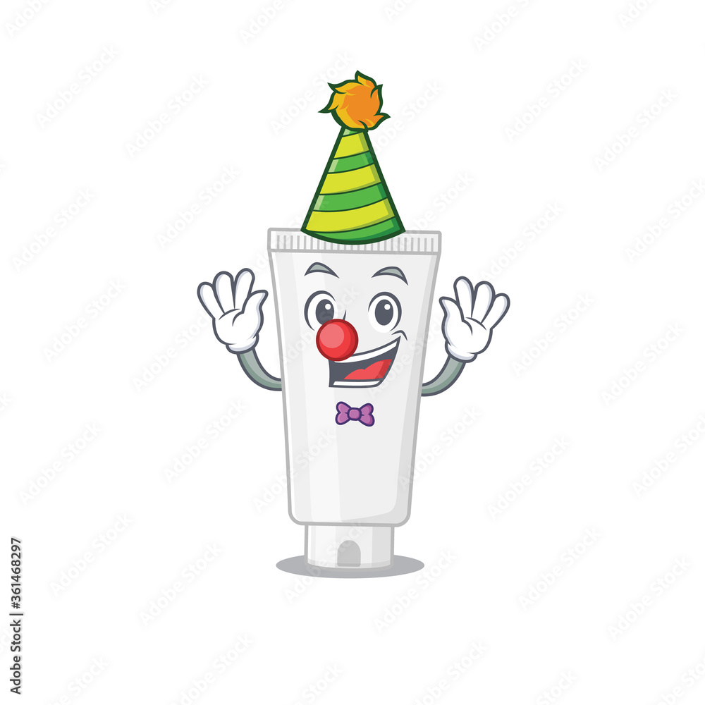 Canvas Prints friendly clown shower gel mascot design concept