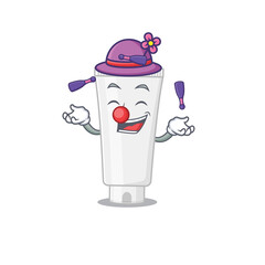 A shower gel cartoon design style love playing juggling