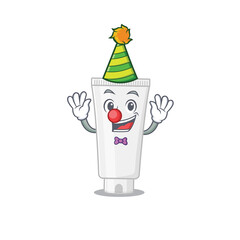 Friendly clown shower gel mascot design concept