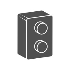 Electrical push button switch icon in flat style.Vector illustration.