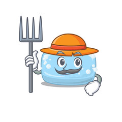 Farmer soap mascot design working with a hat