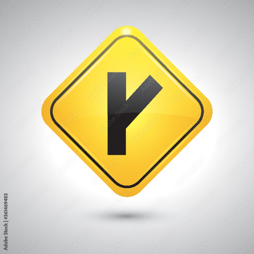 Canvas Prints right y intersection sign