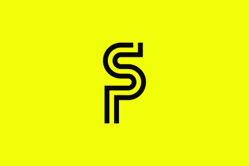 Minimal elegant monogram art logo. Outstanding professional trendy awesome artistic SP PS initial based Alphabet icon logo. Premium Business logo White color on black background