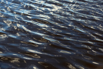 Abstract water background. Bright colorful water reflection. Nautical art photography. Blue sea ripples