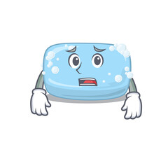 Cartoon image design soap showing worried face