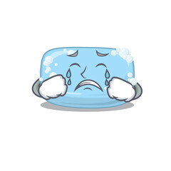 Caricature design style of soap with a sad face