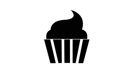 Cup cake icon illustration sign on white backgrond