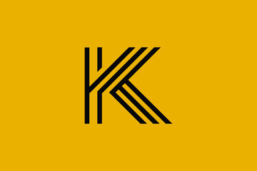 Minimal elegant monogram art logo. Outstanding professional trendy awesome artistic K KK initial based Alphabet icon logo. Premium Business logo White color on black background