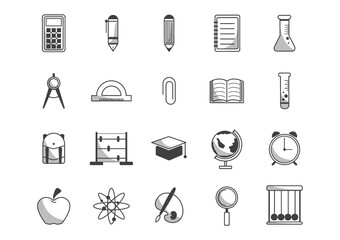 Education icons set