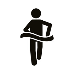 runner with finish tape avatar figure silhouette style icon