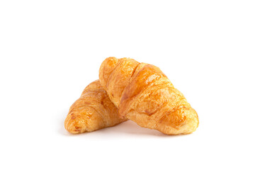 Delicious, fresh croissants on a white background. Croissants isolated. French breakfast