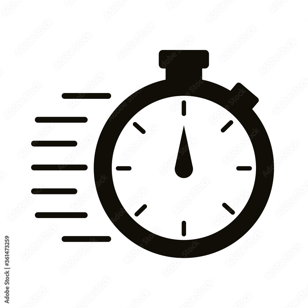 Poster chronometer timer silhouette style icon