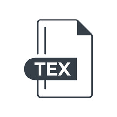 TEX File Format Icon. TEX extension filled icon.
