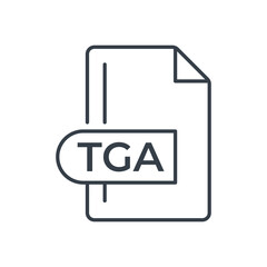 TGA File Format Icon. TGA extension line icon.