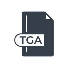 TGA File Format Icon. TGA extension filled icon.
