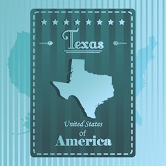 Texas state map label