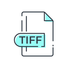 TIFF File Format Icon. TIFF extension line icon.