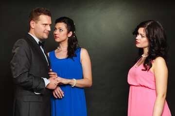 Couple and his jealous woman lover