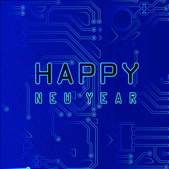 The technology electronic background design for happy new year