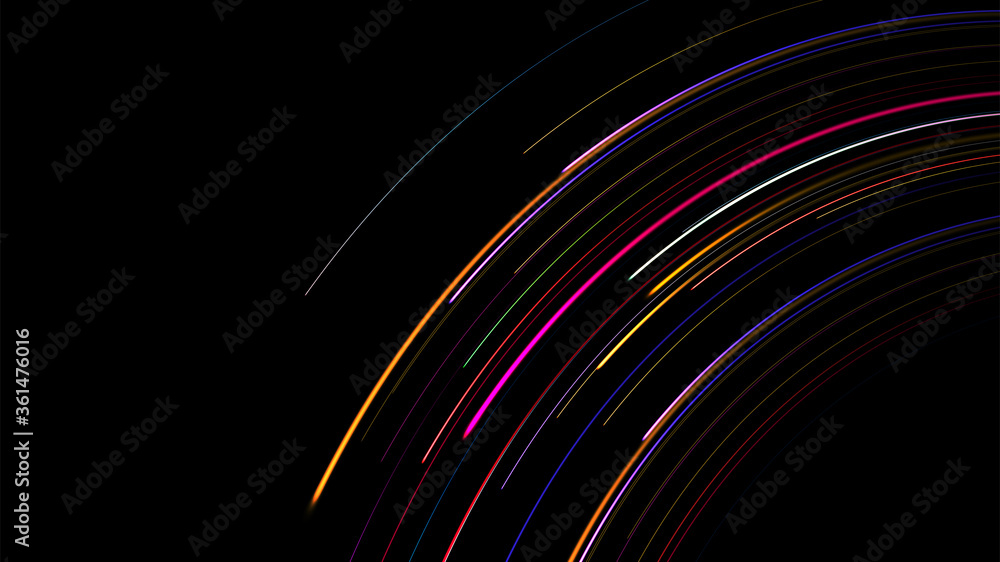 Poster data connection colorful curve speed line