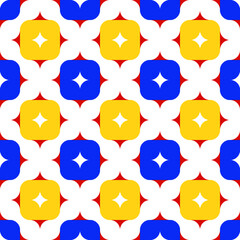 Vector seamless pattern abstract background. Colorful kaleidoscope style ornament. Modern graphic design. Geometric shapes wallpaper backdrop. Digital paper, textile print, web design. 