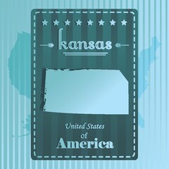 Kansas state map label