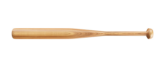 Wooden baseball bat isolated on white background