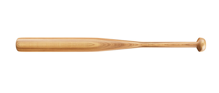 Wooden baseball bat isolated on white background