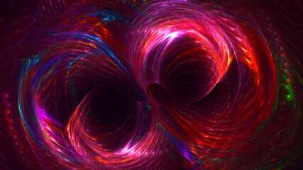 3D rendering abstract multicolor fractal light background