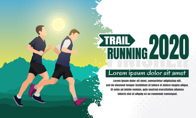 Running silhouettes vector illustration.