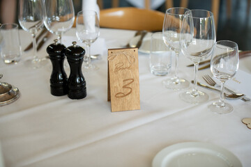 Wedding dinner table setting