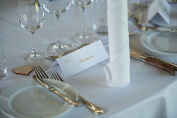 Wedding dinner table setting