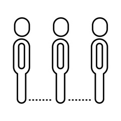 Fototapeta premium group of humans distance social line style