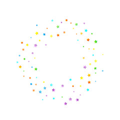 Rainbow Festive Confetti. Carnival Star Falling.
