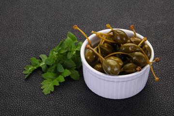 Pickled Capersberries in the bowl