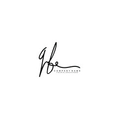 QB initials signature logo. Handwriting logo vector templates. Hand drawn Calligraphy lettering Vector illustration.
