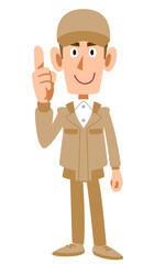 作業着の男性　提案　説明
