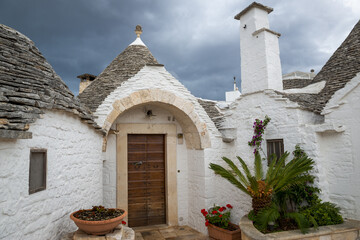 La ville d'Alberobello en Italie et ses Trullos fabriqués en pierre
