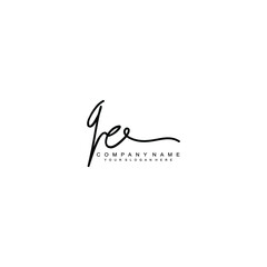 QE initials signature logo. Handwriting logo vector templates. Hand drawn Calligraphy lettering Vector illustration.
