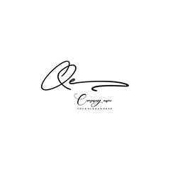 QE initials signature logo. Handwriting logo vector templates. Hand drawn Calligraphy lettering Vector illustration.
