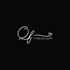 QF initials signature logo. Handwriting logo vector templates. Hand drawn Calligraphy lettering Vector illustration.
