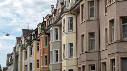 old houses in the  old town of Basel, Switzerland