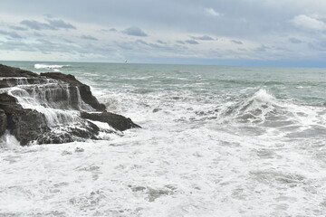 Piha beach coastal rock formation