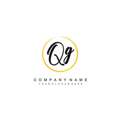 QG initials signature logo. Handwriting logo vector templates. Hand drawn Calligraphy lettering Vector illustration.
