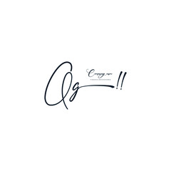 QG initials signature logo. Handwriting logo vector templates. Hand drawn Calligraphy lettering Vector illustration.
